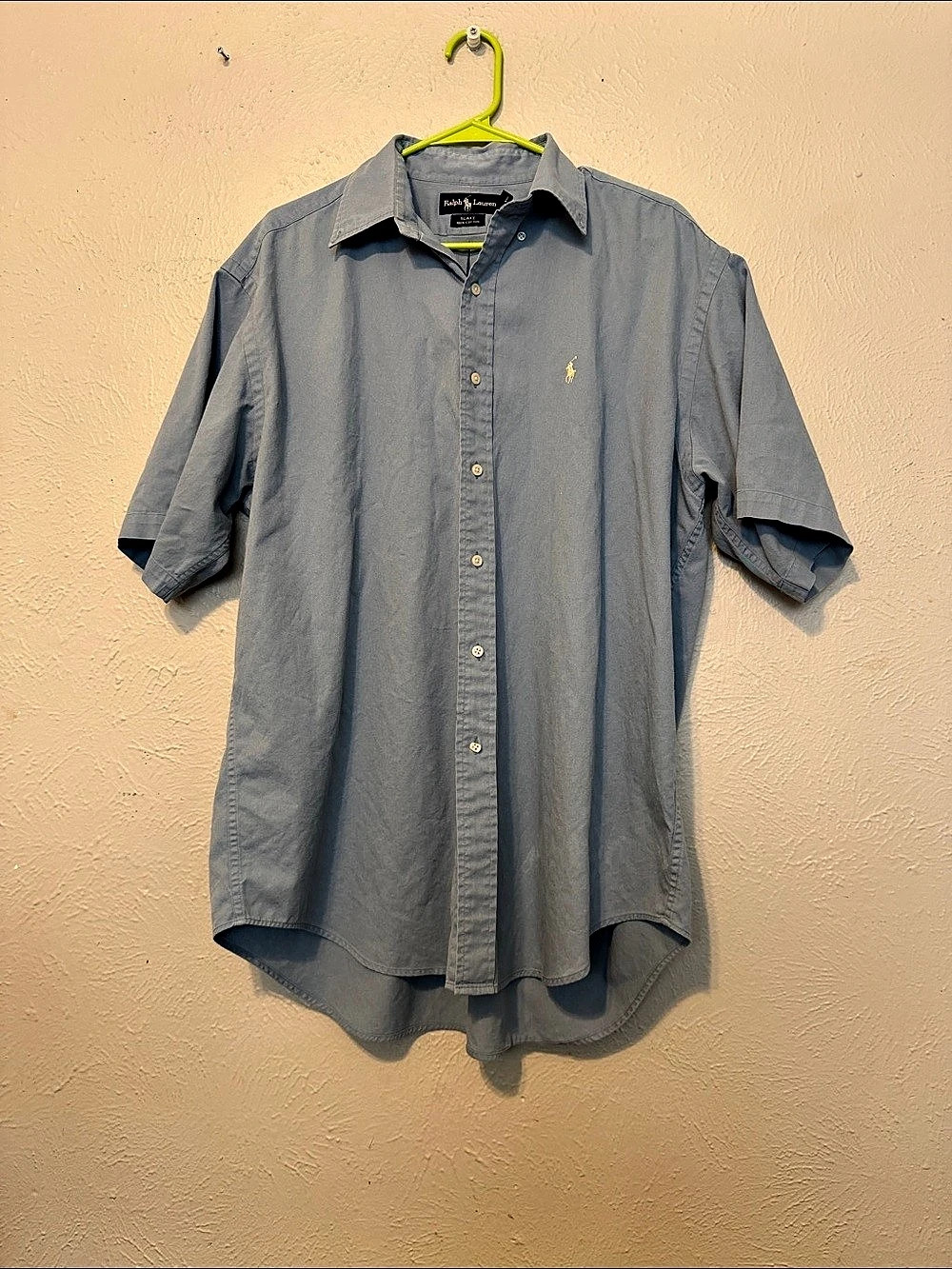 Ralph Lauren Blake Short Sleeve Button-Down Shirt Blue Large